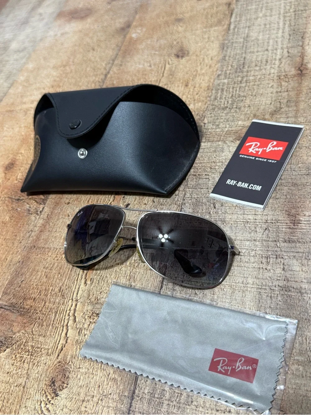 Ray-Ban RB3267 Silver with Grey Fade Lens 64mm Sunglasses These may have some mi